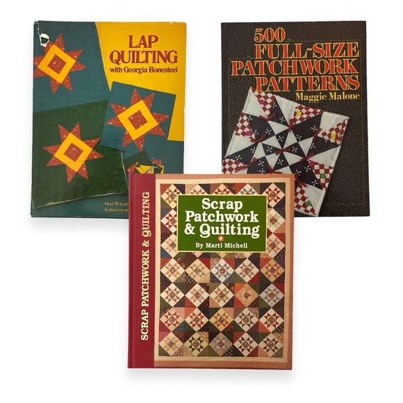 Scrap Patchwork Quilting Books Patterns Hardcover Vintage Lot of 3 Sewing Books - Picture 11 of 11